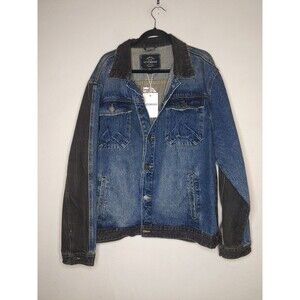 Trucker Denim Jacket Victorious Men's Casual Two Tone Mix Panels Size 2XL NWT